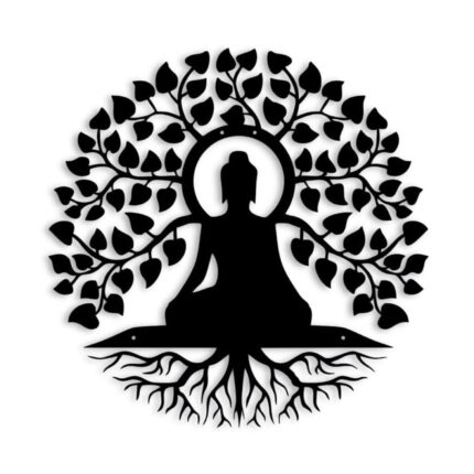 Auromin Metal Buddha Hanging Wall Decor Art for Living Room-Office