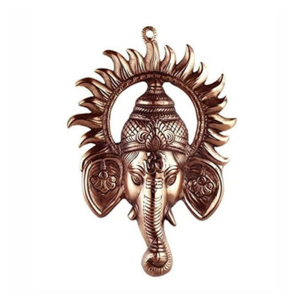 Lord Ganpati Ganesha Head Wall Hanging Copper Idol